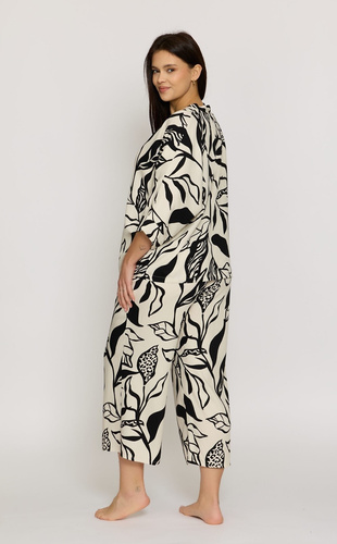 Pijama de mujer Mefemi Aurora PS63 100% viscosa con abertura y manga 3/4