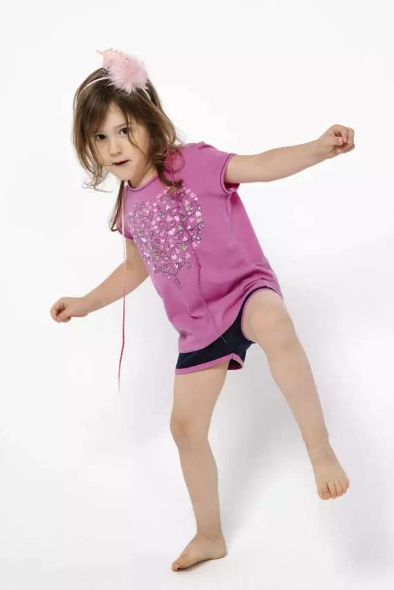 Ontega Pijama niña Moda Italiana - amaranto/azul oscuro