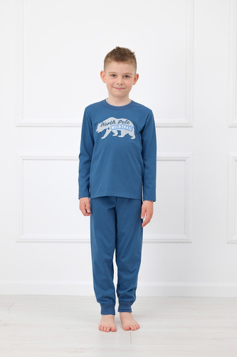 Pijama infantil masculina Italian Fashion Kasim 100% algodón manga larga - vaquera
