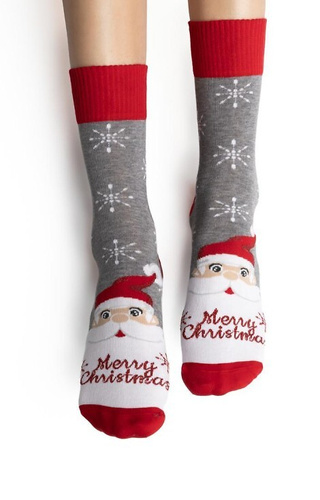 ARTE.136 Calcetines de Navidad para mujer Steven melange gris 137- algodón, cálido, patrón de invierno