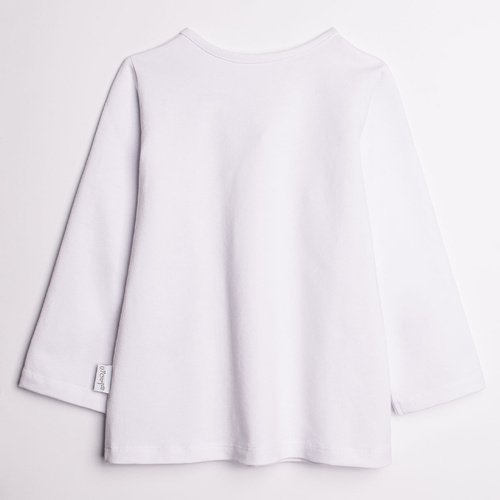 Blusa niña Nicol 220139 algodón manga larga elegante blanca cómoda