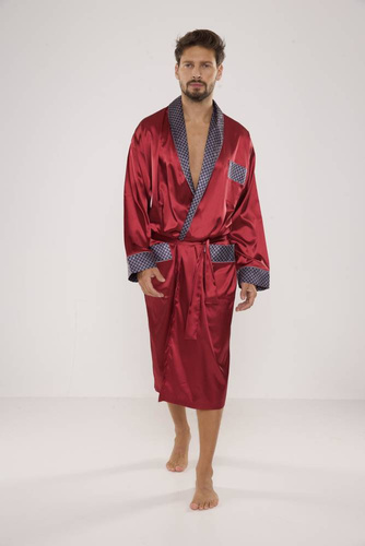 940 Albornoz de satén para hombre Forex - granate