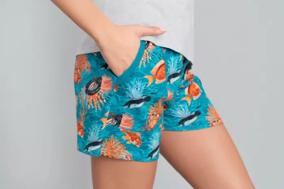 Pijama de manga corta Oceania Ladies, short Italian Fashion- melange/print