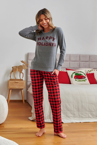 Pijama de señora 7343 Gris oscuro Doctor Nap - 100% algodón