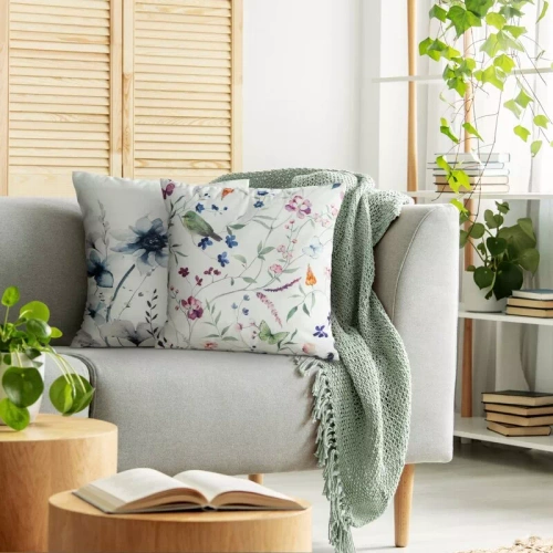 Funda cojín 45x45 Mink 36 Eurofirany terciopelo flores