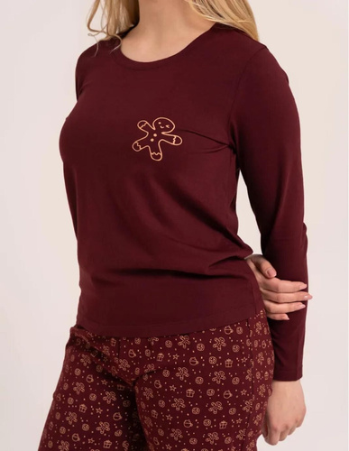 Moraj PDD4300-025 Pijama de mujer azul marino 95% algodón navideña