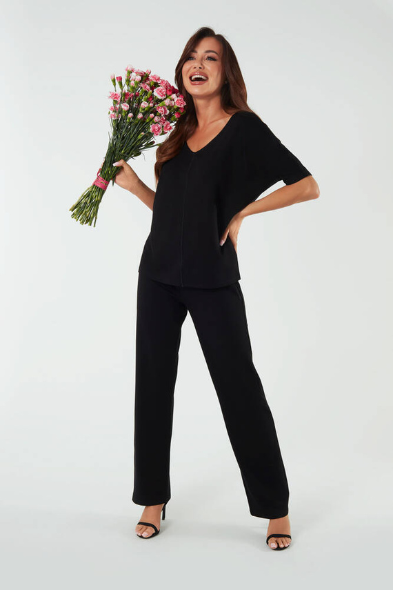 Soler Pantalones largos Mujer Moda Italiana - negro