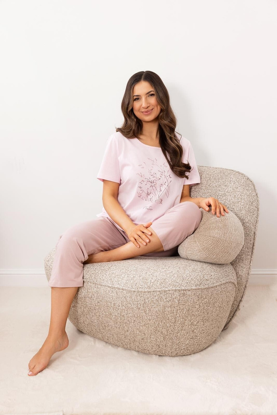 Pijama mujer Regina 4009 algodón pantalón 7/8 cómoda manga corta