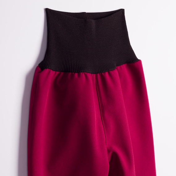 Nicol Pantalones 229051 softshell infantiles con forro polar, cintura alta y puños - burdeos