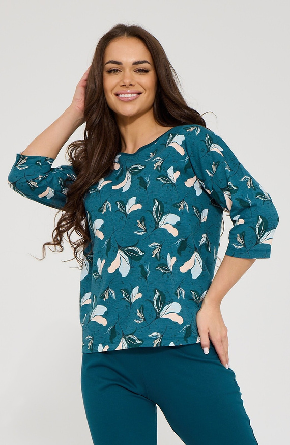 Pijama de mujer Cornette Greta 147/508 100% algodón manga 3/4 pantalón 7/8