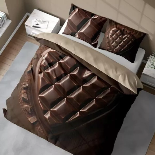 5316 Una ropa de cama de microfibra en 3D con una tableta de chocolate en forma de corazón - Detexpol