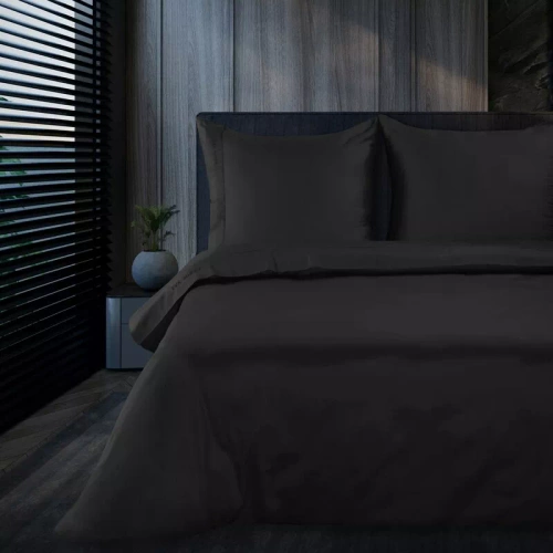 1B Elegante ropa de cama de satén Eva Minge Eurofirany negro | 100% algodón macosatin