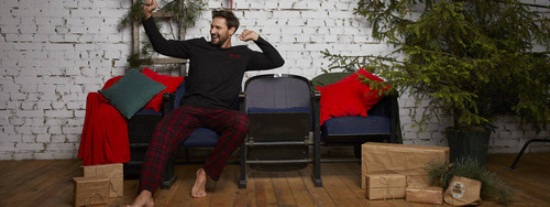 Pijama de hombre Zeman Italian Fashion - negro/estampado