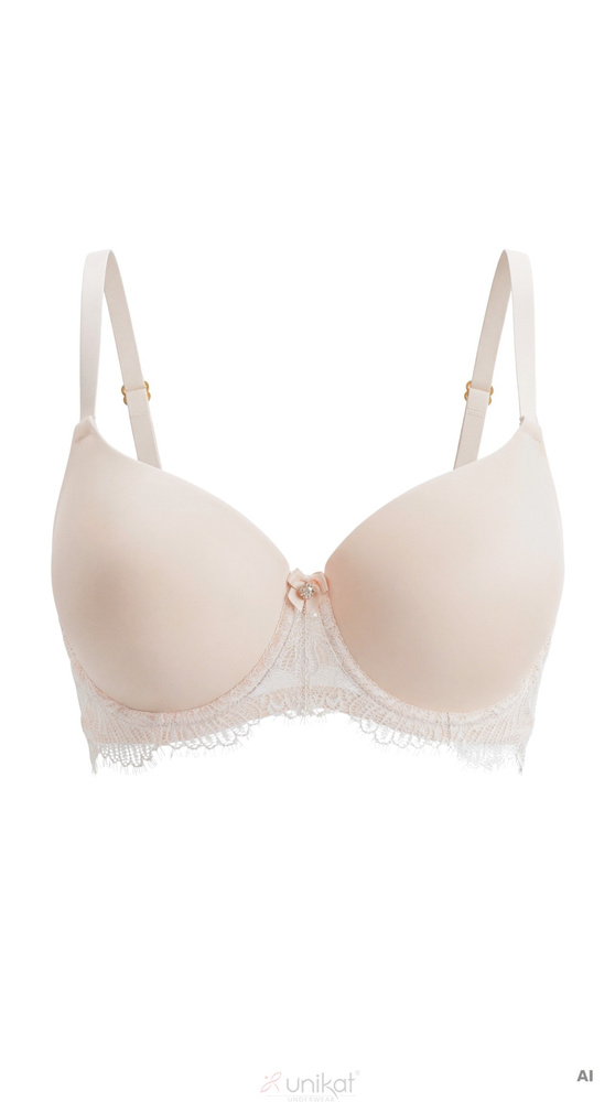 Unikat Zelia Full Cup Sujetador Aros Beige Liso con Encaje