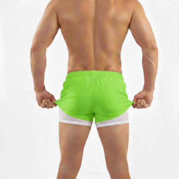Sesto Senso bañador hombre shorts de playa secado rápido con bolsillos lime