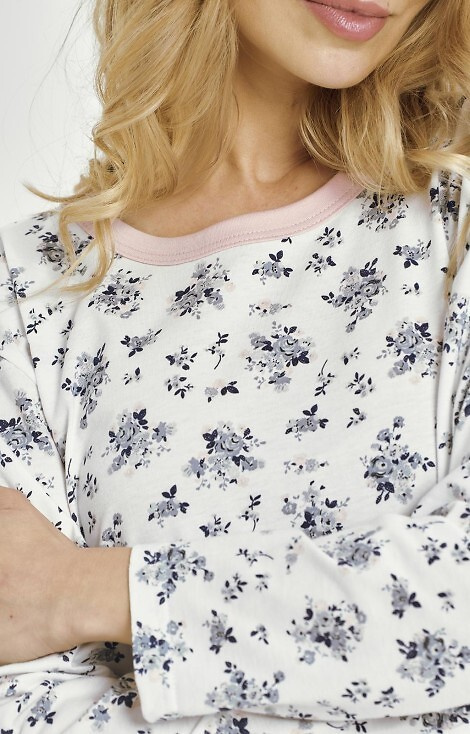 3452 Martina Camisa Taro Mujer - algodón, estampado floral, manga larga