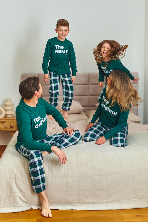 Doctor Nap 7342 - Pijama unisex infantil "The Remix" | Colección Family, producción polaca - azul marino