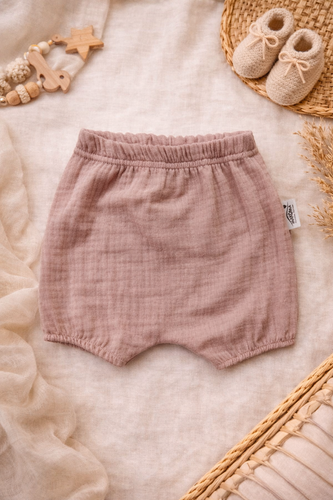 Baby Bloomers Just Muslin 40235R Makoma rosa- muselina 100% algodón, sobre banda elástica
