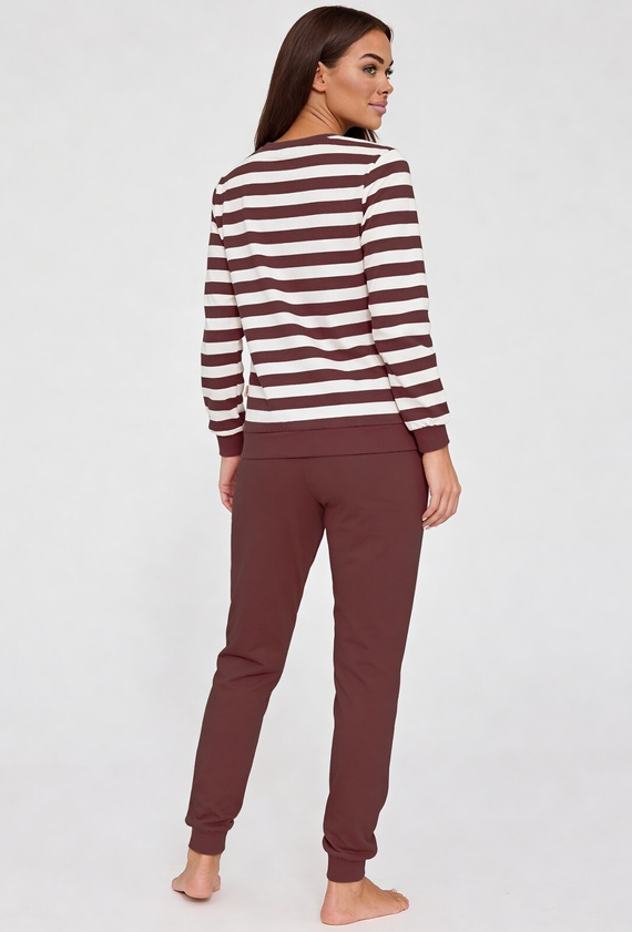 Pijama mujer Cornette Molly 635/475 chocolate – 100% algodón cómodo