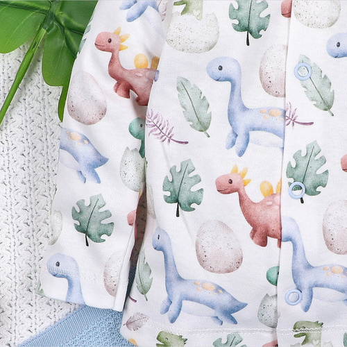 ABN-5570 Dino Explorer Baby Kaftan by Nini - algodón orgánico, cierre con automáticos