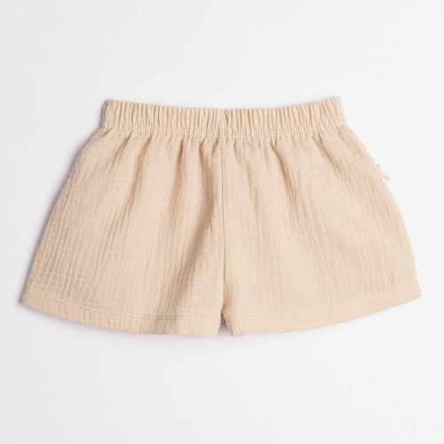 Pantalones cortos para niña Nicol 224317 muselina 100% algodón verano-beige
