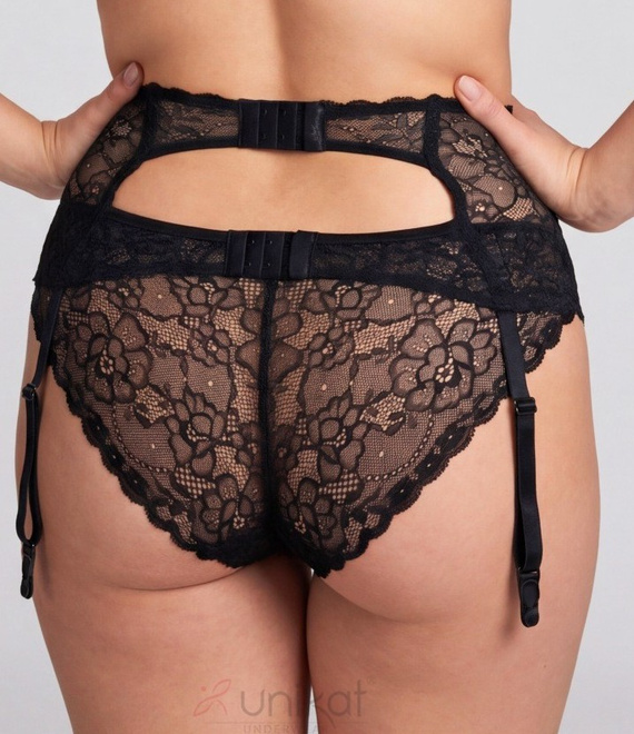 Unikat Sedina Braguitas de mujer negras de encaje transparentes