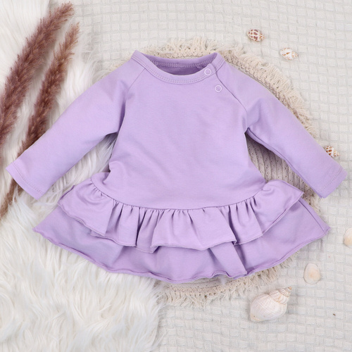 ABN-5487 Vestido para bebé Underwater World Nini - algodón orgánico, morado, manga larga