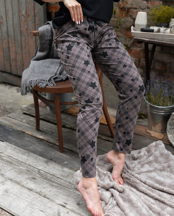 Sensis Reach For The Stars Pijama de mujer - negro-marrón