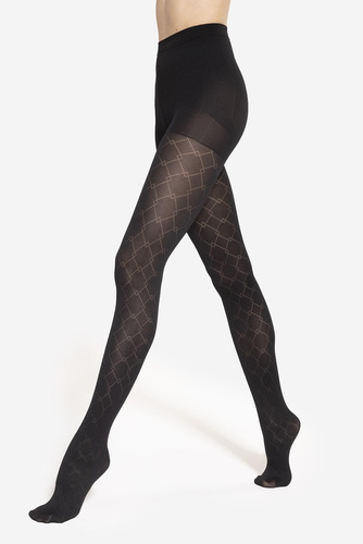 Modeline 07 Gatta medias - 40 den, push-up, estampado geométrico