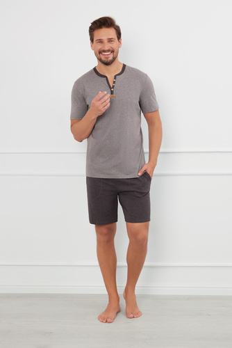 Julius Pijama de manga corta para hombre, pantalón corto Moda Italiana - ¶r.melange/c.melange