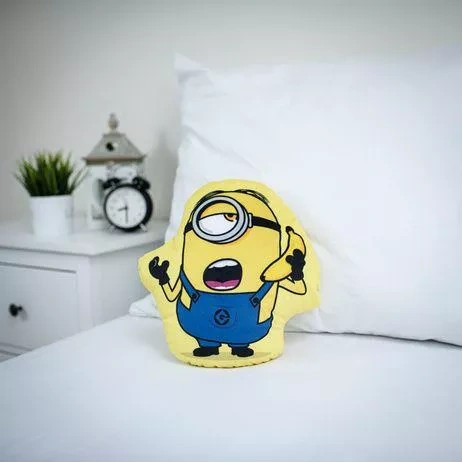 Cojín Minionek Banana Calling JF24 35x33 amarillo peluche