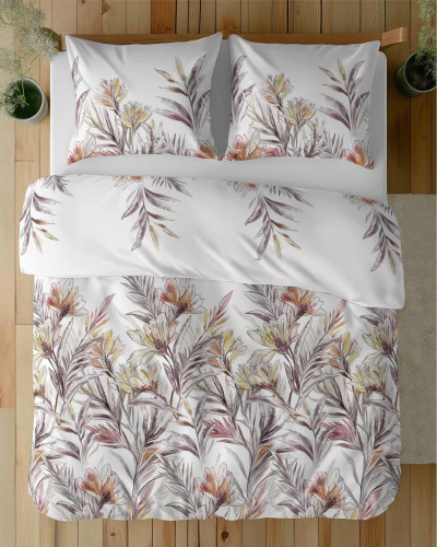 5504 B Ropa de cama de algodón Flores tropicales Naturalis- Detexpol blanco