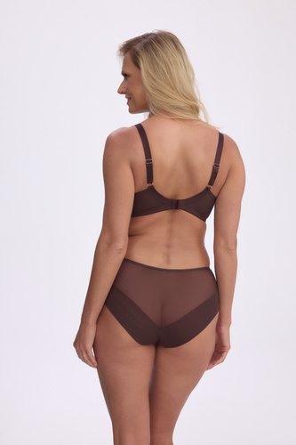 Braguitas Gaia Zelia 010 marrones con malla bordada cómodas y elegantes