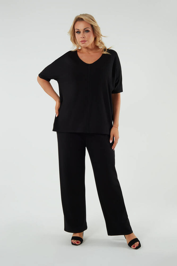 Soler Blusa manga corta Moda Italiana - negro