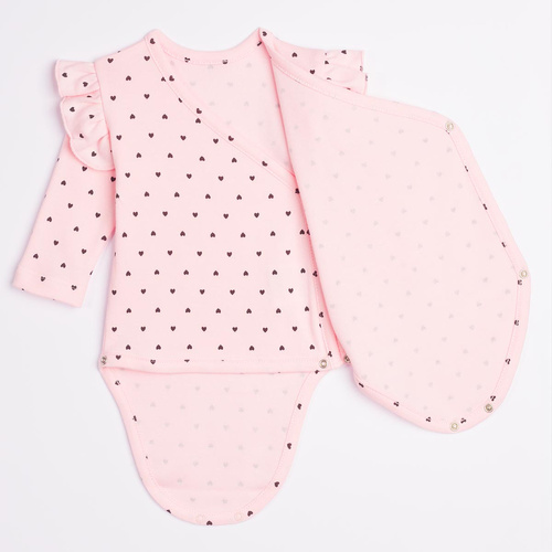 Body cruzado Nicol Tosia 225096 100% algodón rosa manga larga