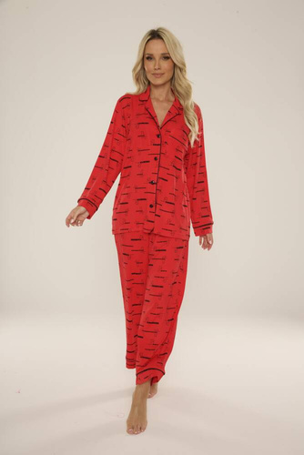 718 Madeleine Cat Love Pijama de mujer Forex - rojo