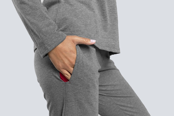 Pijama de mujer Accent largo. manga, longitud. pantalones Italian Fashion - melange oscuro