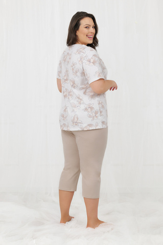 Pijama mujer Empiria Italian Fashion algodón manga corta pantalón 3/4