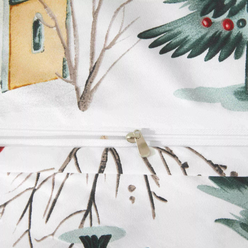 Xmass Esquí Navidad ropa de cama de microsatin blanco I25 Spod Igły i Nitki - suave, lisa y duradera