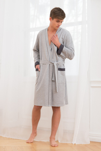 Gabriel Bata de hombre con bolsillos Italian Fashion- melange/grenade