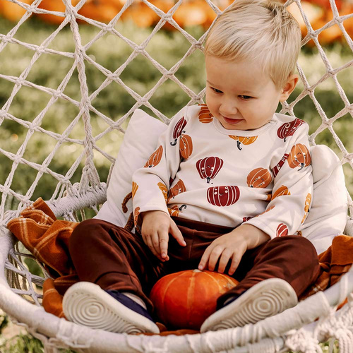 Body Halloween bebé Eevi - crudo, calabazas, algodón