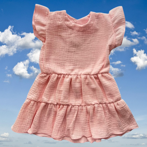 Vestido rosa de muselina Mamatti SE50506 vestido ligero de algodón para niña