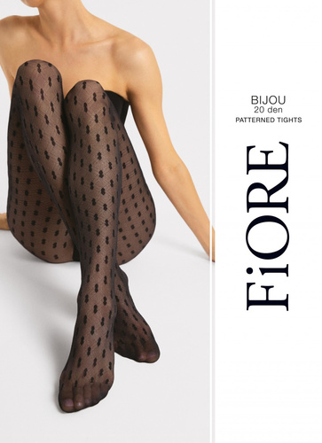 G 6125 Medias Bijou Fiore 20 den nero - estampadas, elegantes