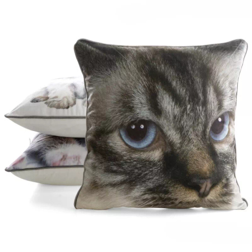 Funda Animal 45x45 terciopelo Eurofirany con cremallera cat 