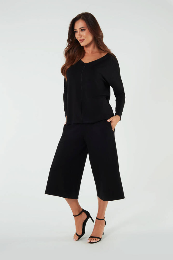 Culottes Soler Mujer 7/8 Moda Italiana - negro