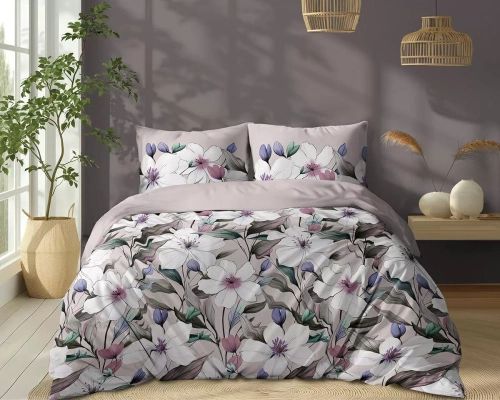 5774 B Cotton Bloom Detexpol Powder Pink Flower Bedding - 100% algodón, reversible, producción polaca