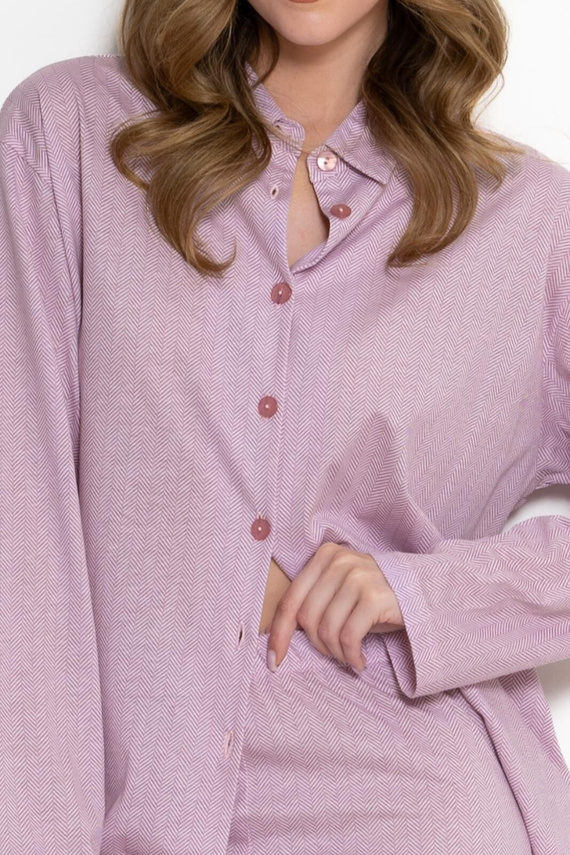 Pijama de mujer Odessa 1821 Leveza rosa 100% algodón con botones