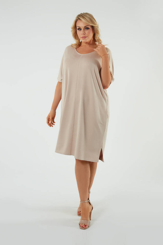 Soler túnica de manga corta para mujer Italian Fashion - beige