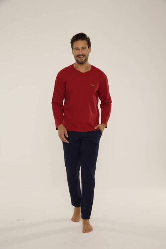 683 Kevin Forex Pijama de hombre - granate - azul marino