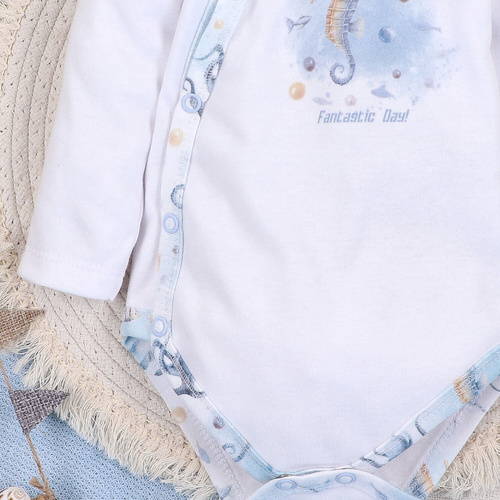 ABN-5442 Sea Of Joy Nini sobre body blanco - algodón orgánico, para bebés